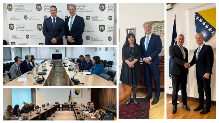 Collage of photographs from the Prosecutor's visit to Bosnia & Herzegovina