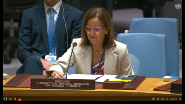 Photo of President Gatti Santana adressing the UN Security Council