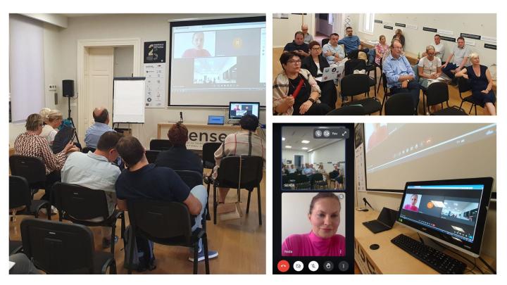 A collage of images from the online workshop held at Sense premises in Pula, Croatia